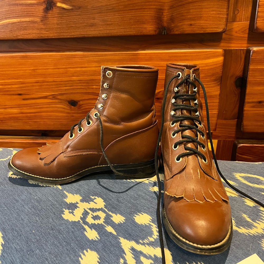 Justin Lace Up Ropers - Picture 2 of 5